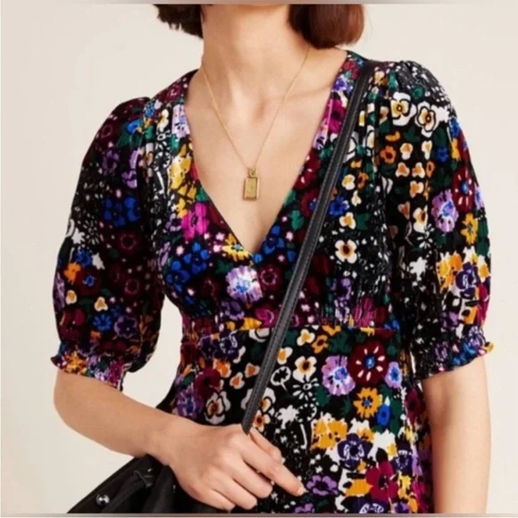 Anthropologie Francis Floral Velvet dress, NWOT - Picture 3 of 7